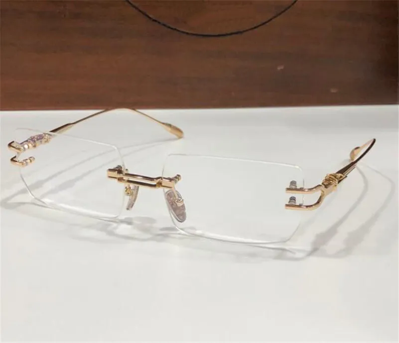 Designer Rimless Square Frame Eyeglasses Vintage Style Optical