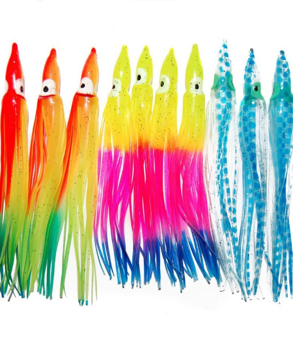 12cm Soft Plastic Octopus Fishing Lures For Jigs Mixed Color Luminous