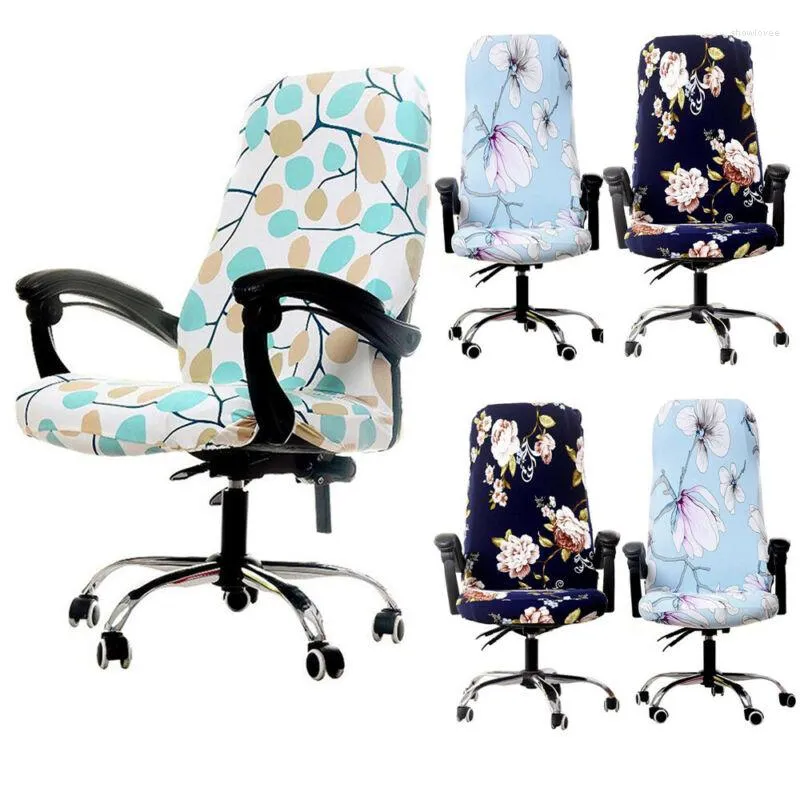 Chair Covers 3 Ccolors Modern Spandex Computer Cover Polyester Elastic Fabric Split Office Easy Washable Removable