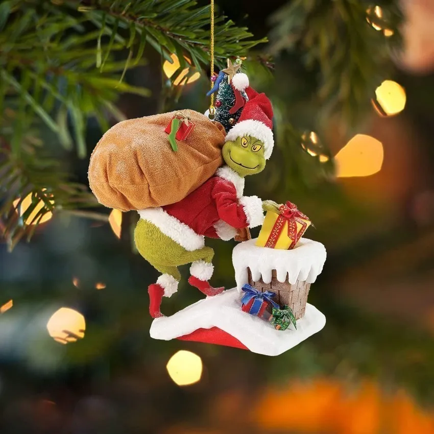 Juldekorationer mittstycken ornament roligt grönt djurprydnad julgran stjärna prydnadsglas