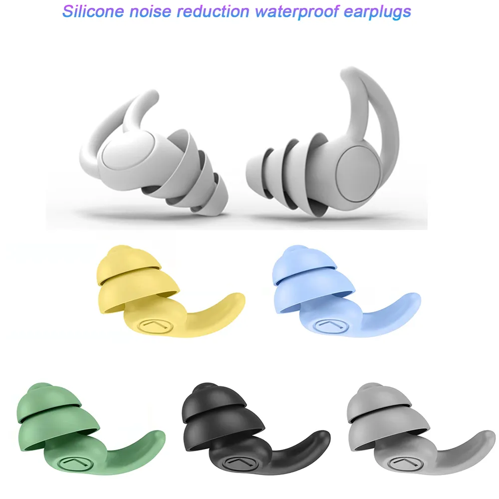 Silicone Sond Isold Plugs Isollo de ru￭do Nadar macio no fone de ouvido ￠ prova d'￡gua para estudo para estudo