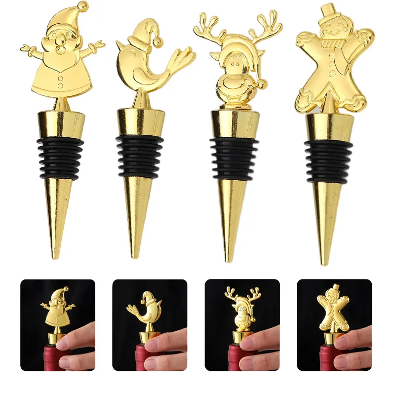 Bar Tools Santa Claus Christmas Wine Bottle Stopper Gingerbread Man Elk Gold Sealer Accessories Gift Drop Delivery 2022 SMT9K