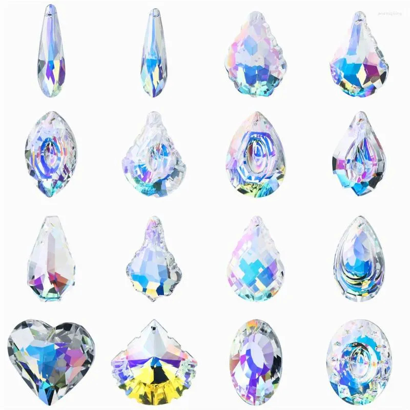 Beads 2Pcs 50mm Crystal Prism Pendants Refract Sunlight Charms Glass Chandelier Crystals Hanging For Christmas Tree Decoration