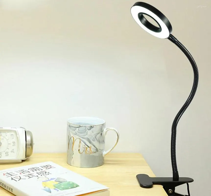 테이블 램프 램프 침실 책 라이트 USB LED 충전식 미니 클립 온 책상 유연한 야간 조명 접이식 독서 여행