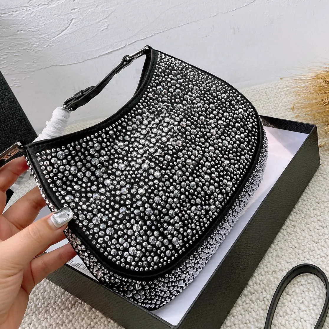 New designer bag Luxury Women Shoulder Bags Handbag Designer Crossbody Wallet Female Purses 2022 topquality Solid color underarmbag Diamonds