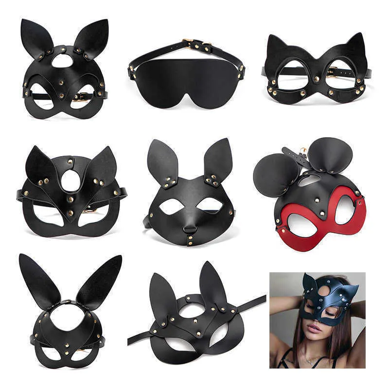 Articles de beauté maska ​​na impreze skrzana maska ​​kota bdsm cosplay bunny maski dla dorosych kobiet fetysz sexy zabawki halloween bal przebieracw