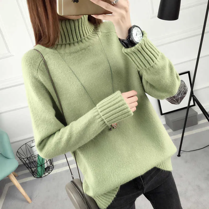 Kvinnors tröjor Hot 2017 Spring Autumn Winter Pullovers Fashion Turtleneck tröja Kvinnor Twisted Thicking Loose Pullover Tröja G221018