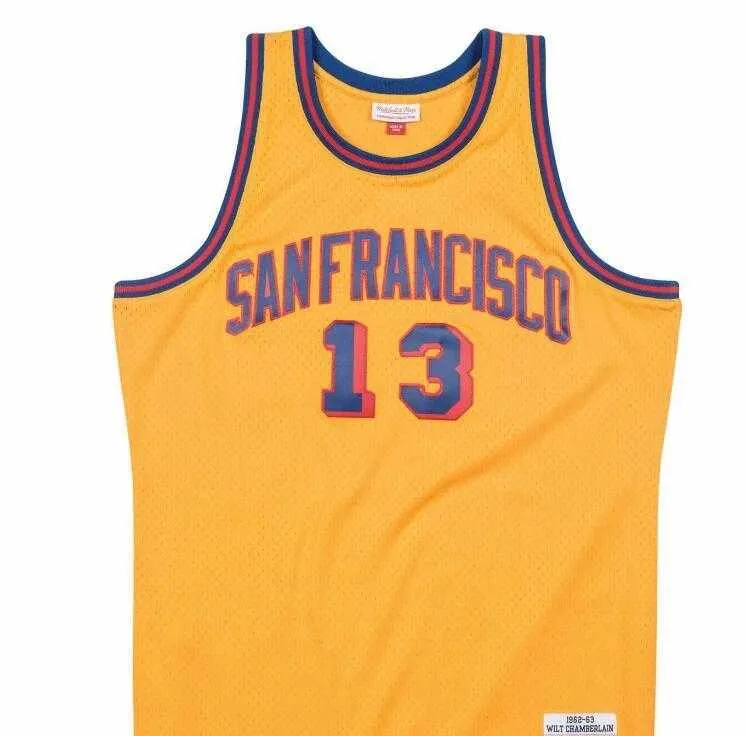 Gestikte Vintag Sanfrancisco 1962-63 Wilt Chamberlain College Basketball Jersey op maat elke naam nummer jersey