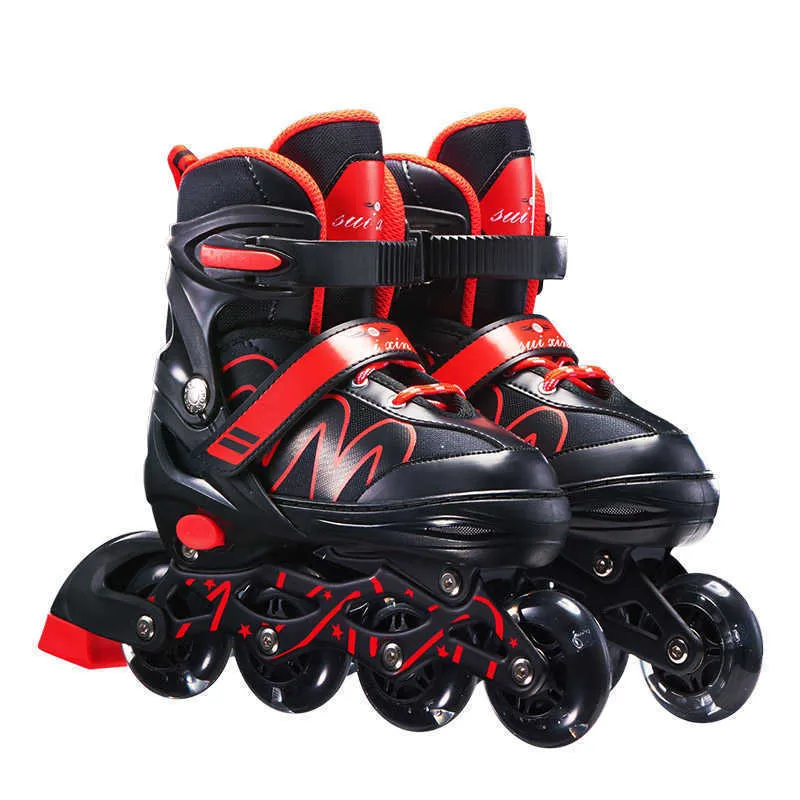 Patins À Glace Inline Enfants Chaussures À Roulettes Ajustable Patinage Vitesse Roues Baskets Pour Garçons Filles En Plein Air Gym Patines L221014