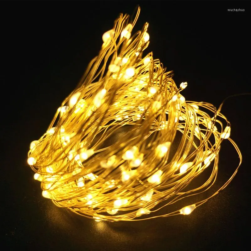 Strings 5pcs Copper Wire LED String Lights Fairy Garland Christmas Decoration For Home Room Lamp Wedding Holiday Decor Battery Powered