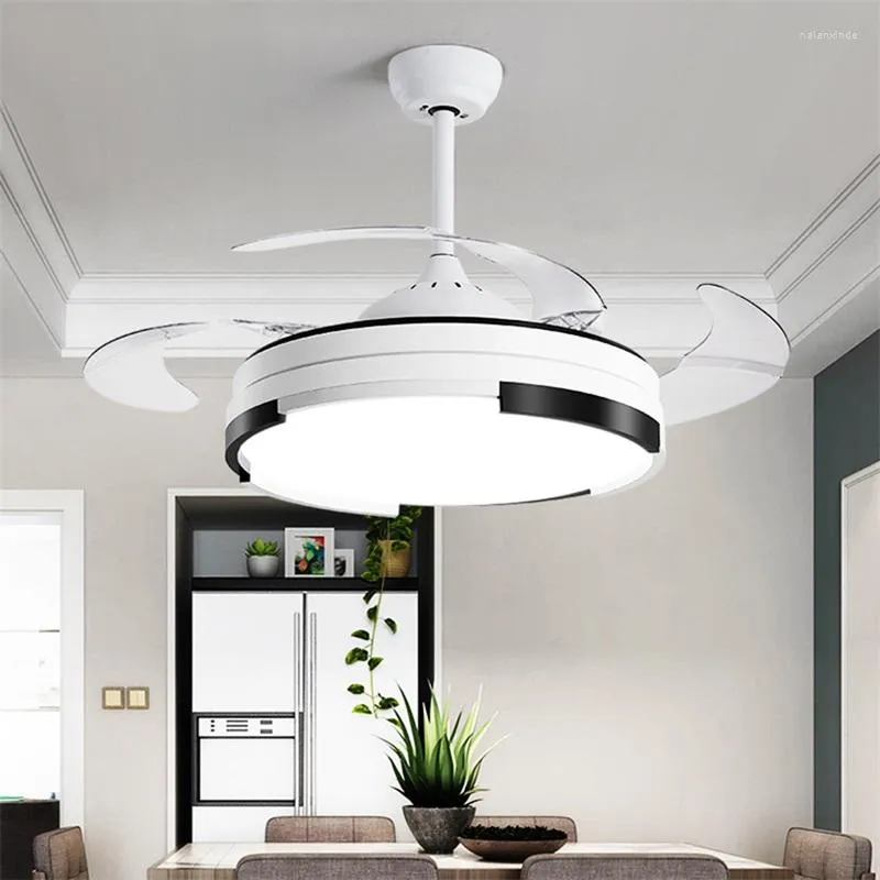 Ceiling Fan With Lights Remote 3 Colors LED Invisible Blade Modern Simple Decorative For Home Living Room Dining