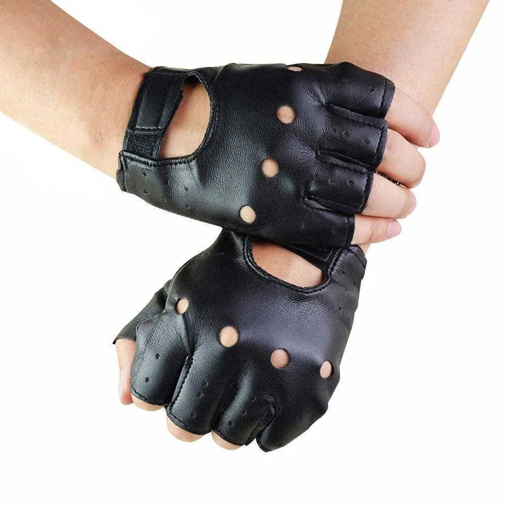 Guanti da ciclismo 1 paio unisex nero sintetico ather Fingerss solido Fa mezzo dito per donna uomo punk motore L221024