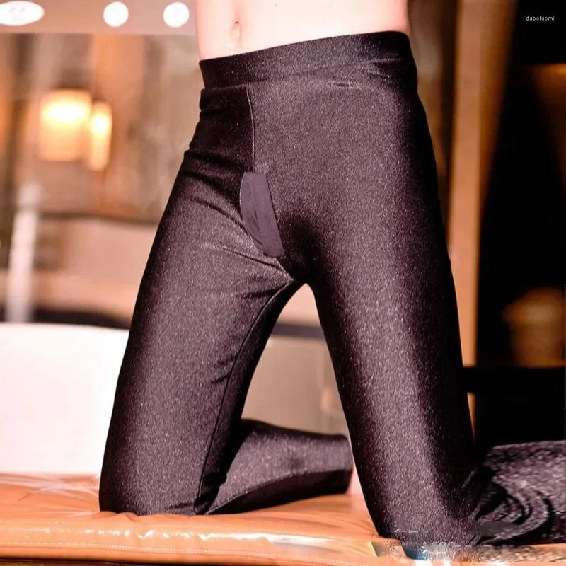 Shiny Oil Glossy Mens Pantyhose With Pouch Crotchless Sleep Bottom Lingerie  Mens Ballet Tights From Daboluomi, $11.37