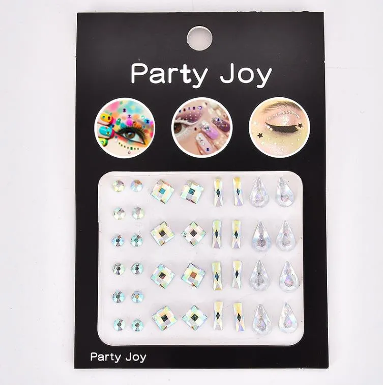 Eye Face Gems Jewels Rhinestone Glitter Stickers Party Decoration