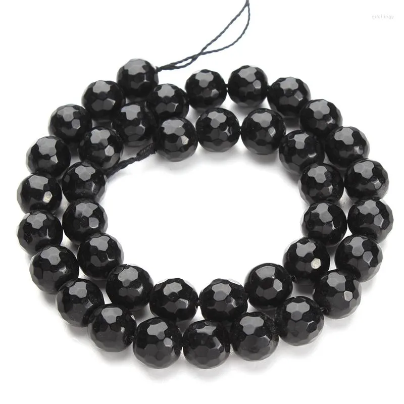 Perline 6/8/10mm Pietra Naturale Perlina A Fette Agata Nera Per Gioielli Cucito Collana Bracciale Accessori FAI DA TE All'ingrosso