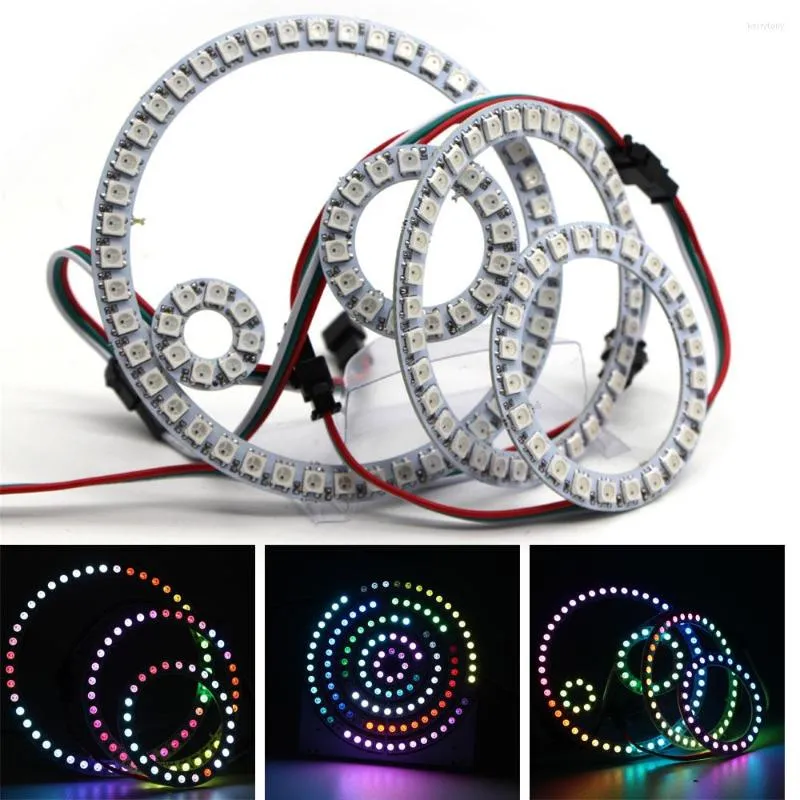 Strips Round Circle Matrix DC 5V WS2812B Individually Addressable Pixel Ring 8-45 LEDs Built-in IC RGB LED Module Strip Light