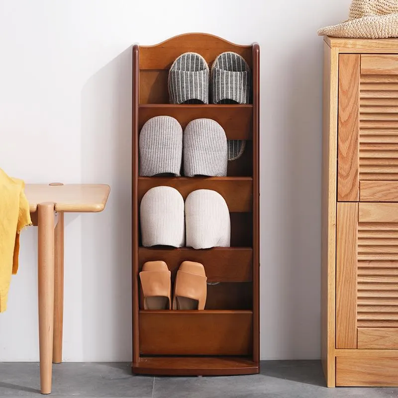 Clothing Storage Shoe Cupboards Furniture Simple Multi-Layer Small Cabinet Stand Living Room Solid Wood Slipper Rack To Save Space