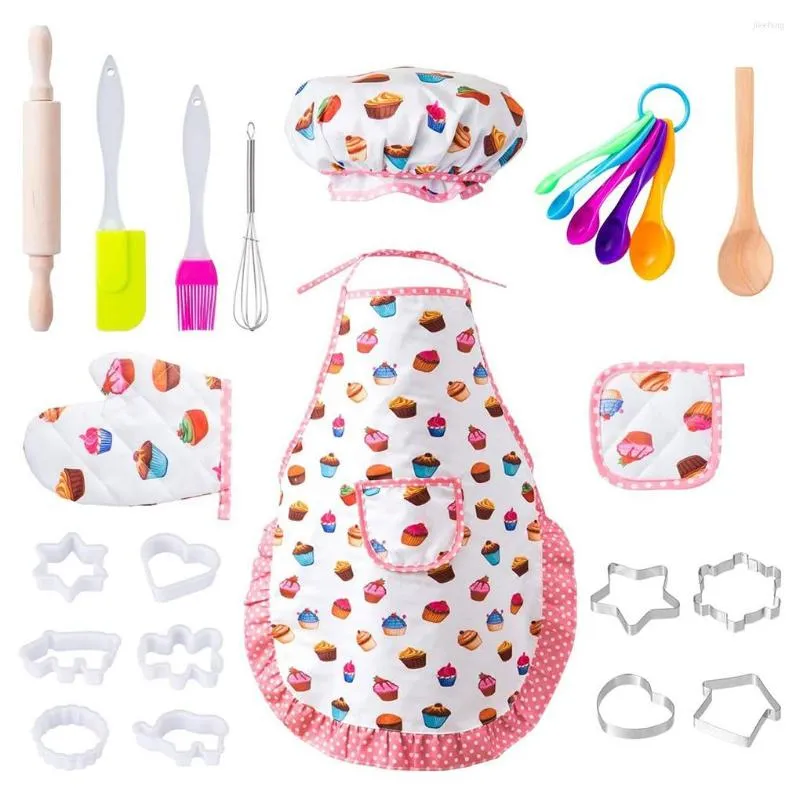 Ustensiles de cuisson, jouet tablier à gâteau, jeu de rôle, cuisine, pâtisserie, ensemble de cuisinière pour filles, ustensiles de cuisine pour enfants, chapeau de cuisson