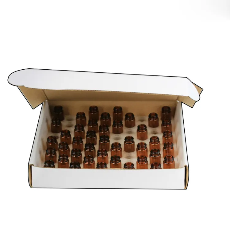 100pcs/kutu 1ml 2ml 3ml Amber Cam Şişe Mini Şişe Siyah Kapak Plastik Uç