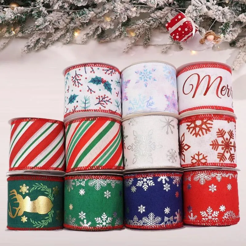 Рождественские украшения 1 рулон 5 ярдов тематическая обертка лента