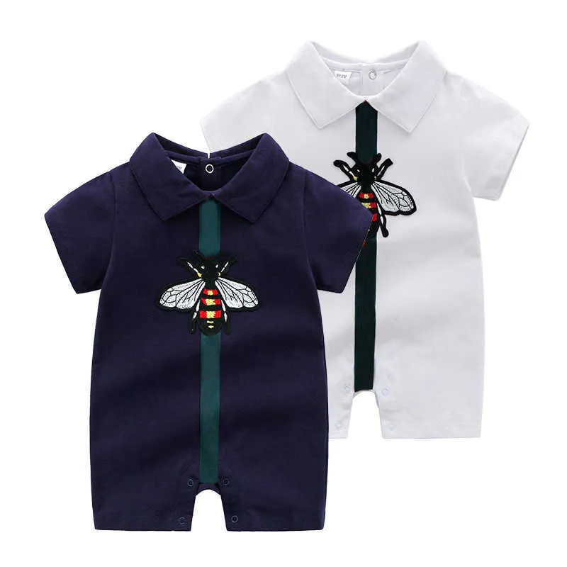 Kledingsets Kledingsets Zomer katoenen rompertjes Pasgeboren baby romper met korte mouwen Jongen meisje kleding Baby Bee Jumpsuit