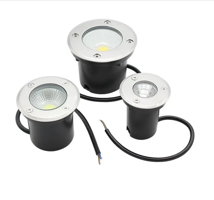 Lâmpadas subterrâneas de jardim leves à prova d'água LED 3W 5W 7W9W DC12V IP68 Caminho do jardim enterrado ao ar livre Pontar LIGHTING RECUTADO Lnground 85-265V