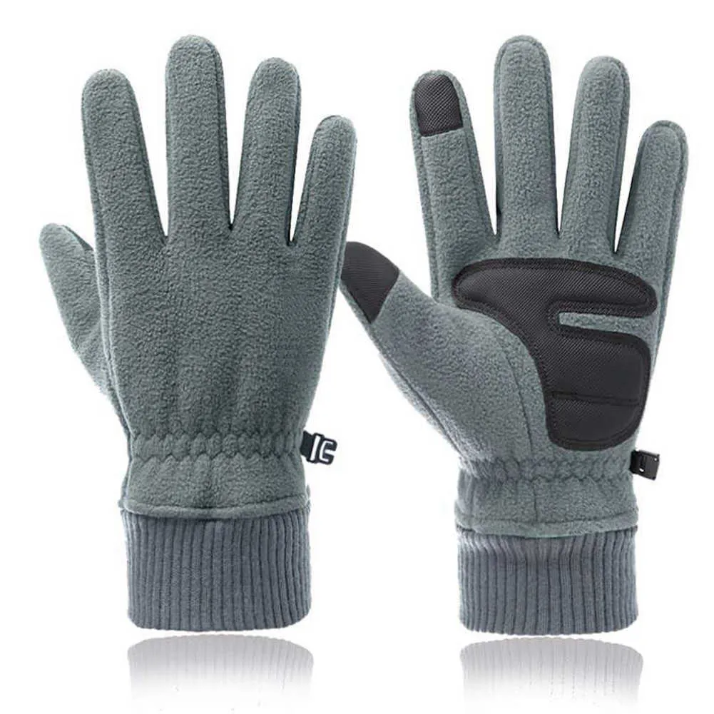 Gants de ski 1 paire de gants thermiques de cyclisme d'hiver gants chauds en polaire pour écran tactile en plein air doigt complet antidérapant pour le sport Ski Snowboard Glove L221017