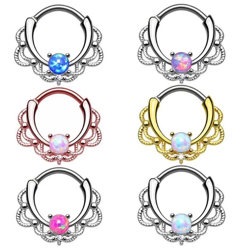 Zircon Fake Septum Piercing Nose Ring Hoop For Girl Men Faux Body Clip Rings Jewelry Non-Pierced