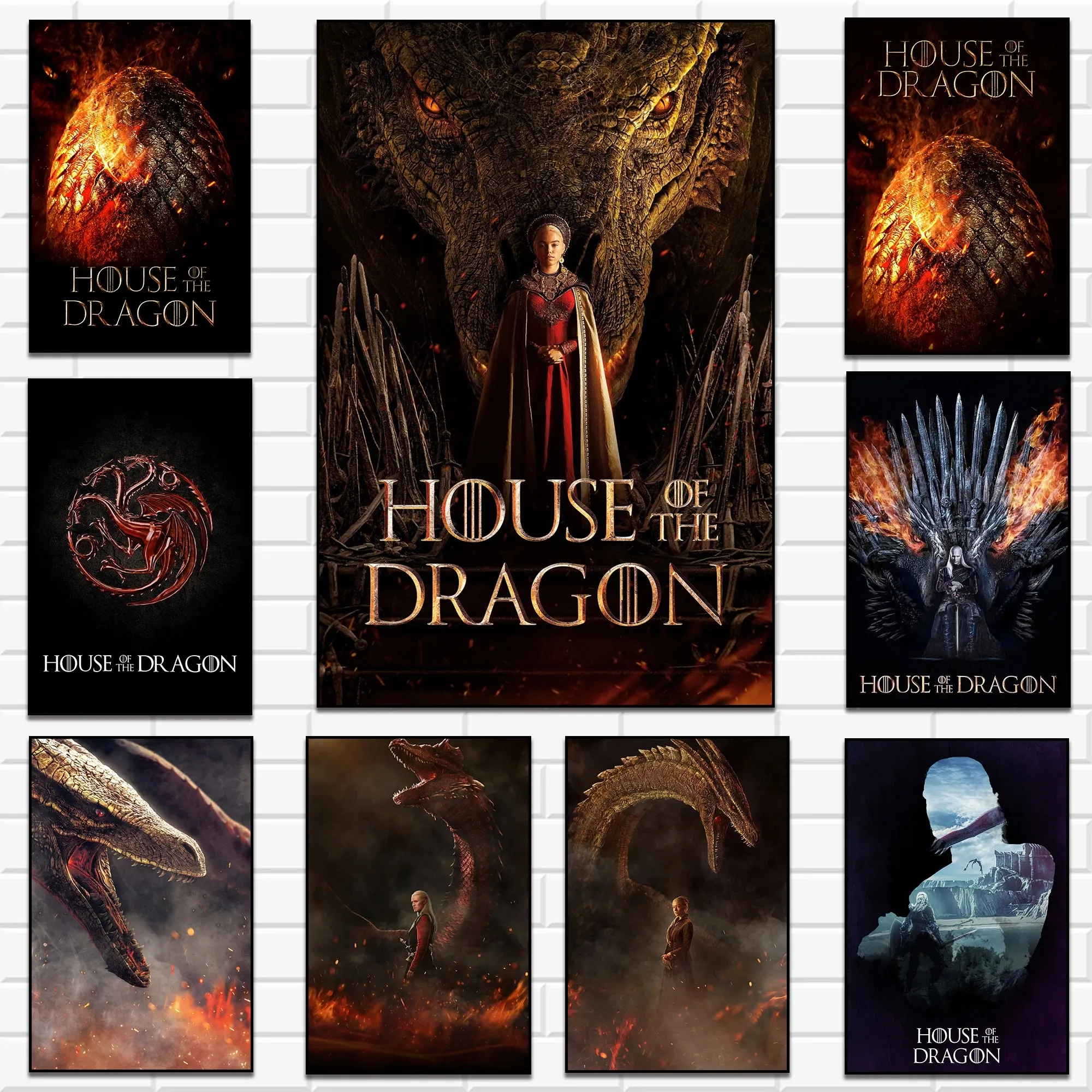 House of the Dragon Movie Paintings Seizoen 1 Poster 2022 Nieuwe televisieserie Canvas Print Wall Art Home Decor Canvas Painting Gift Frameless