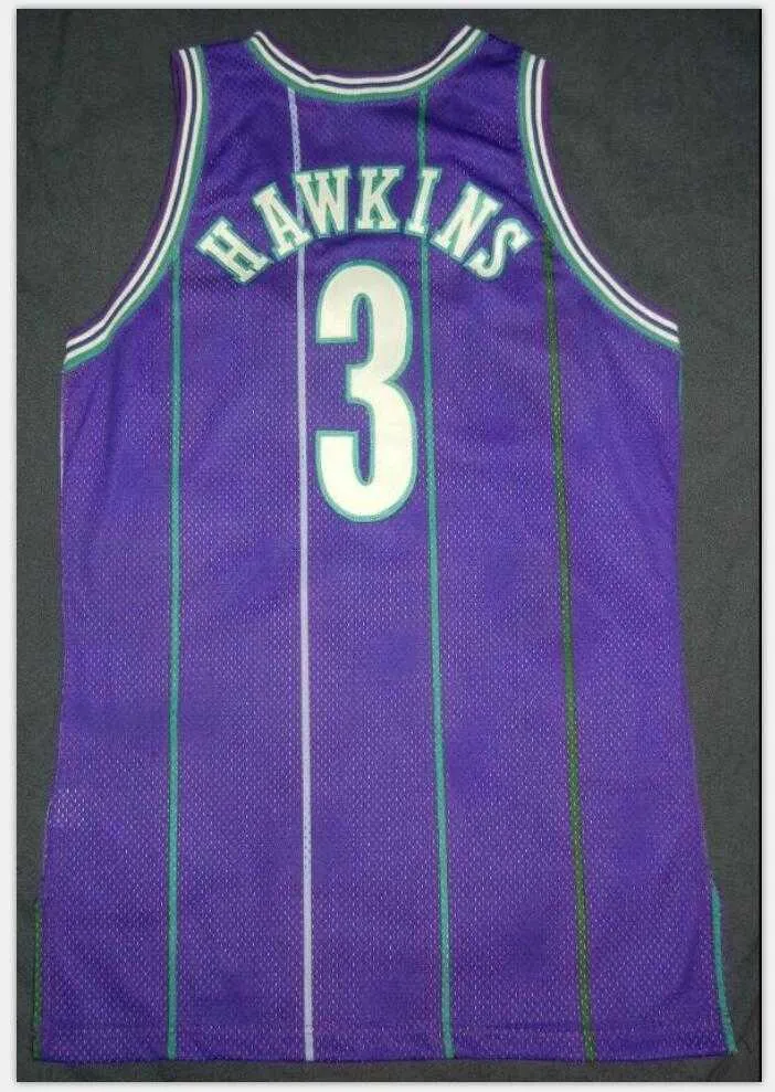 RARE GAME USED WORN HERSEY HAWKINS Jersey S-5xl COA PARISH 96 AUTHENTIC college basketball jersey custom any name number jersey