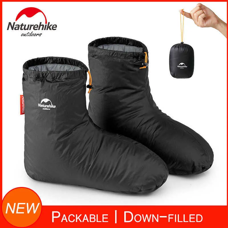 Autres articles de sport Naturehike Down-Filled Slipper Bottes pour hommes Femmes Chaussons Chaussettes Chaussures chaudes et douces pour le camping d'hiver Sac de couchage accessoires T221107