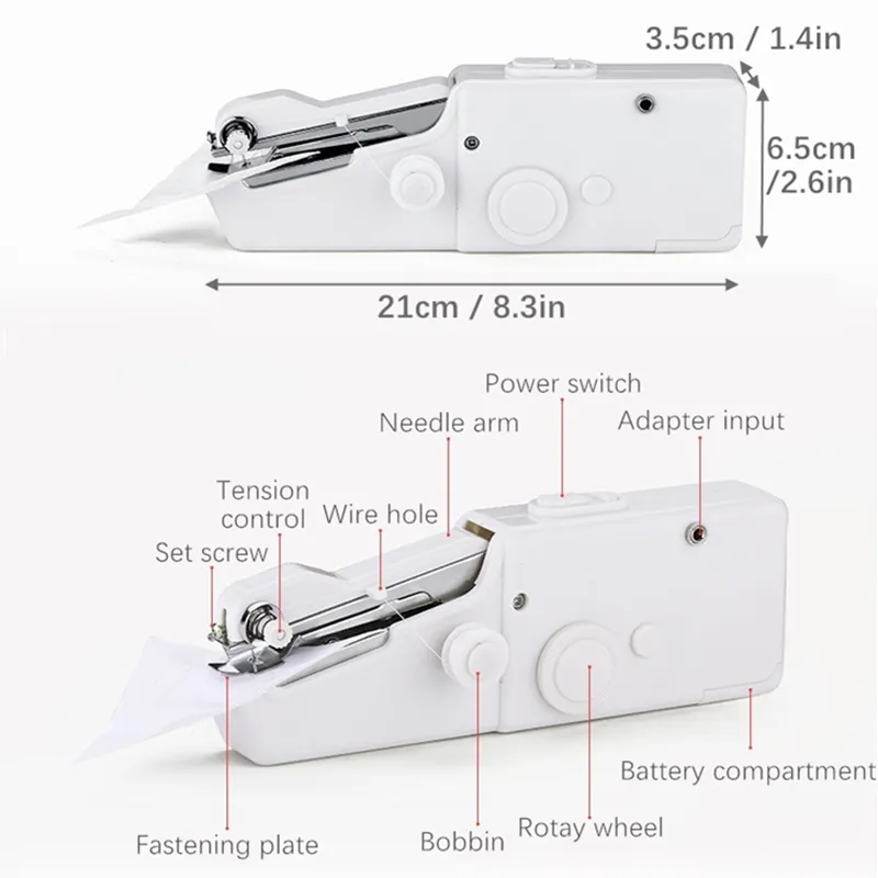 Mini Portable Handheld Sewing Machine Sew Needlework Manual Sewing