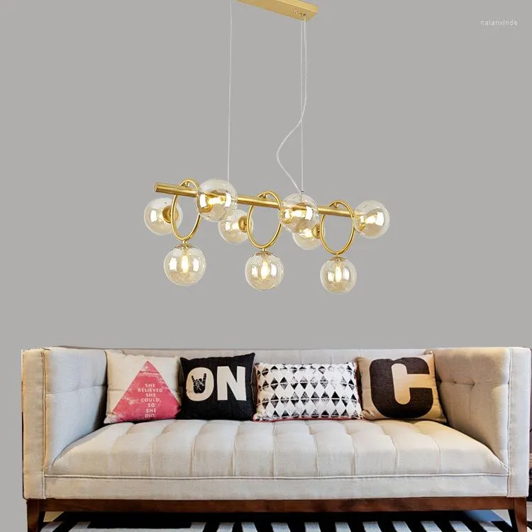 Lámparas colgantes de la burbuja de burbujas de burbujas de luz de vidrio amber moderno Lámpara de techo de dormitorio