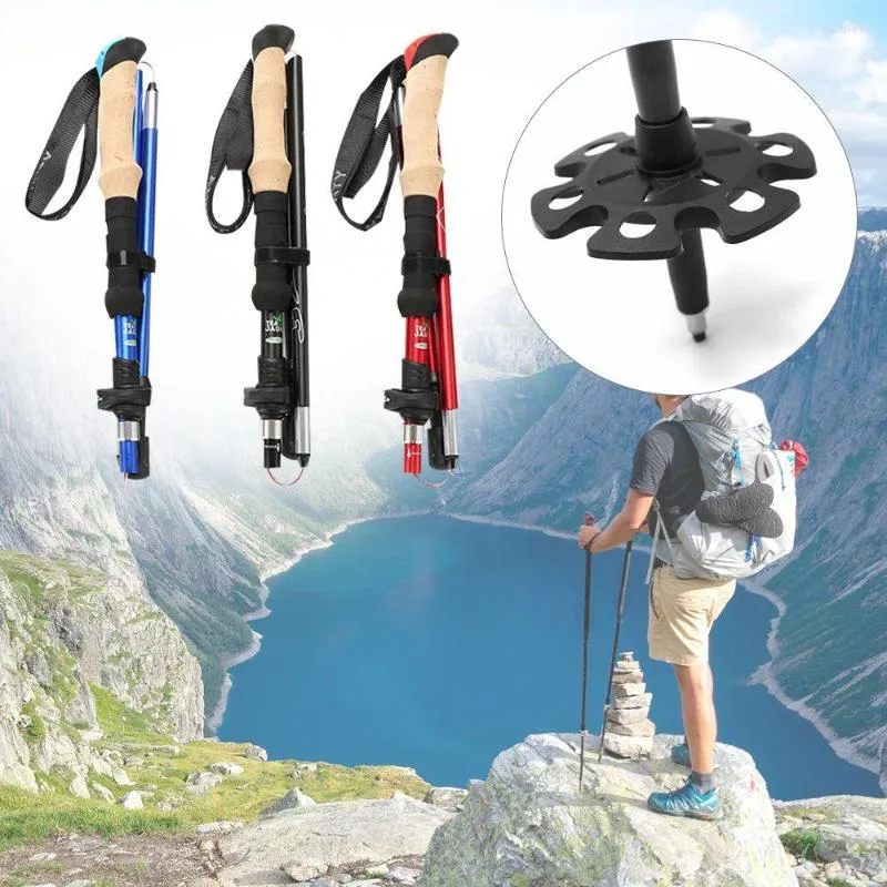 Vandringsst￤nger utdragbar justerbar utomhus b￤rbar promenadpinnar vandring stick vandring alpenstock pole set