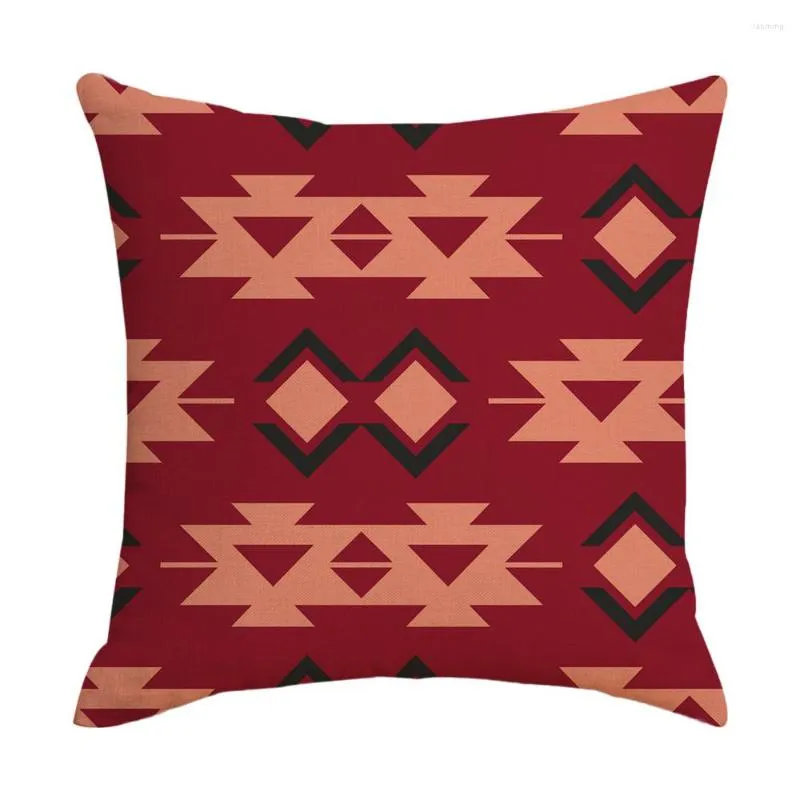 Almohada Vintage Étnica Geometría Cubierta Bohemia Decoración para el hogar Sofá Caso Nativo Suroeste Tribal Tiro 45x45cm