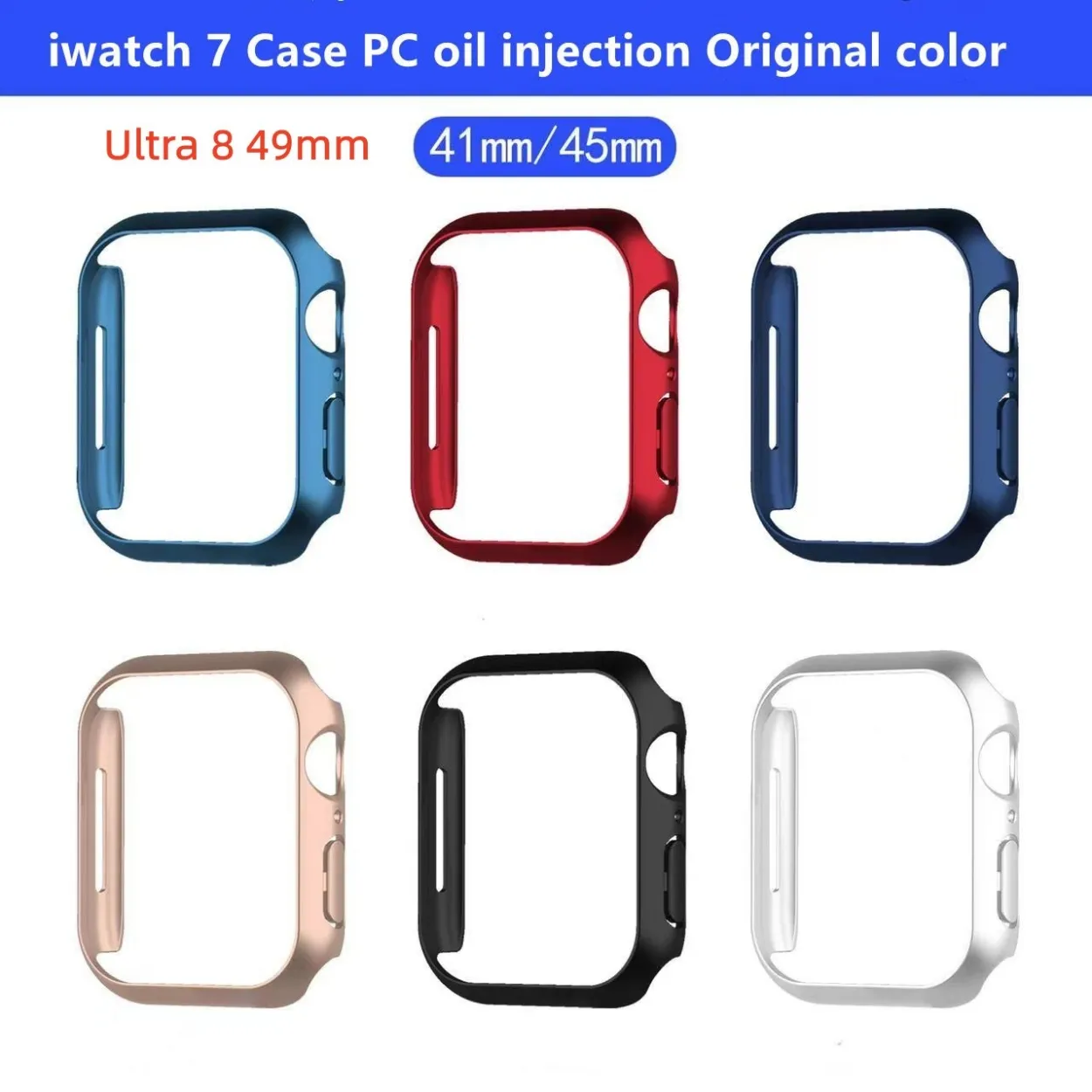 Étui de couverture de placage pour Apple Watch Ultra 49mm 8 7 6 SE 5 4 3 41mm 45mm 40mm 44mm, boîtiers PC avec bordure de peinture, adaptés à la série IWatch 42mm 38mm, accessoires