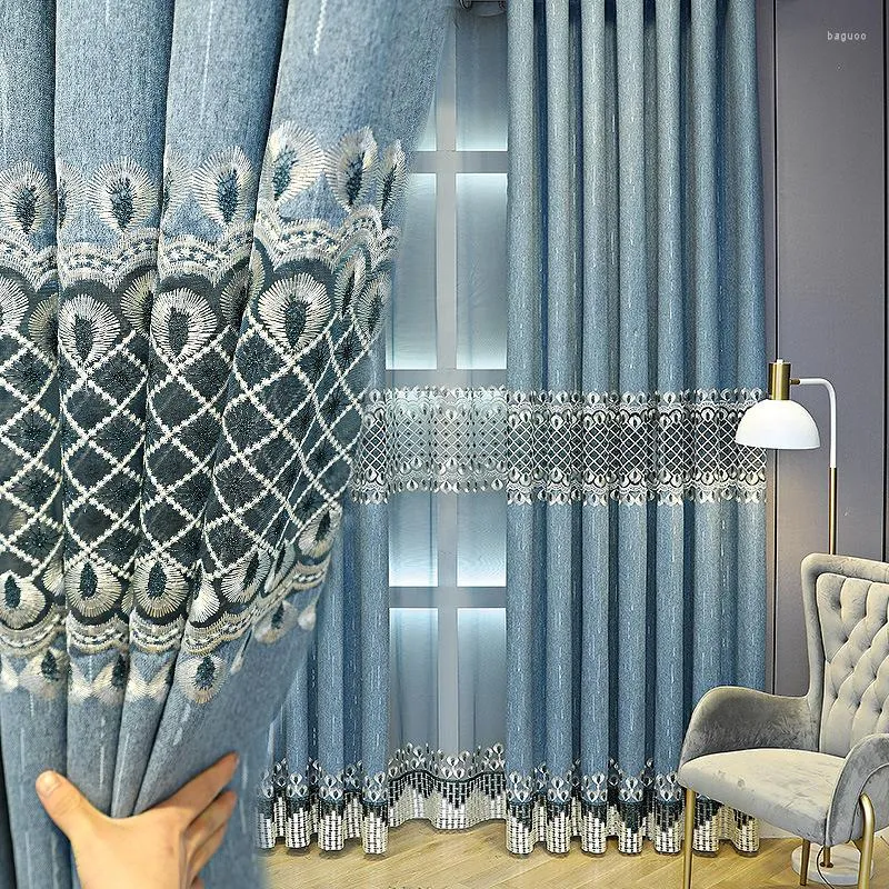 Занавески для занавески для гостиной столовой спальня на заказ европейский стиль утолщенные вышива