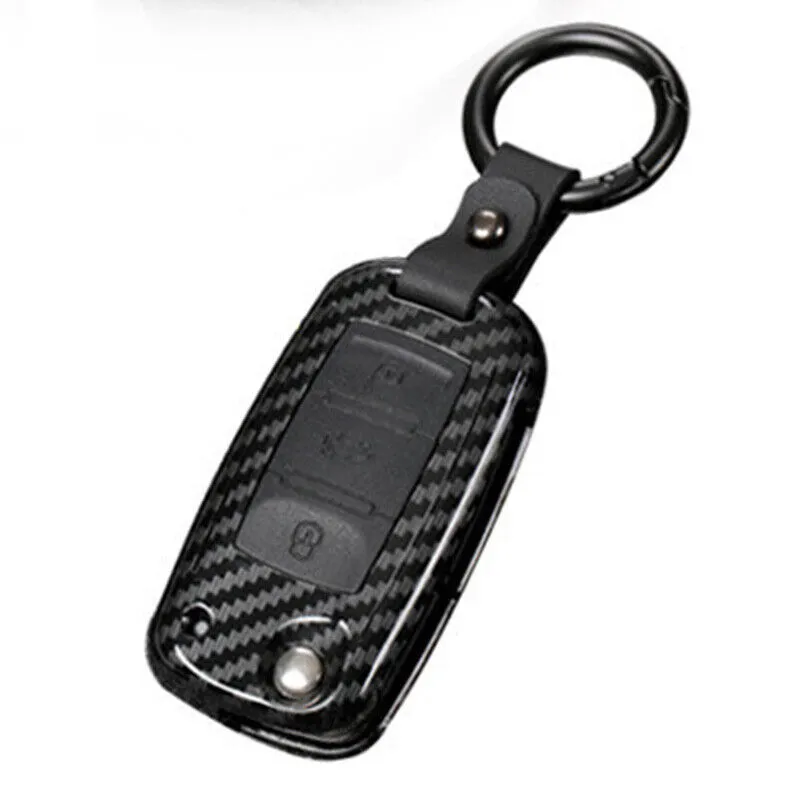 Koolstof Key Cover Case voor Volkswagen VW Bora Jetta Polo Passat Beetle Skoda -stoel