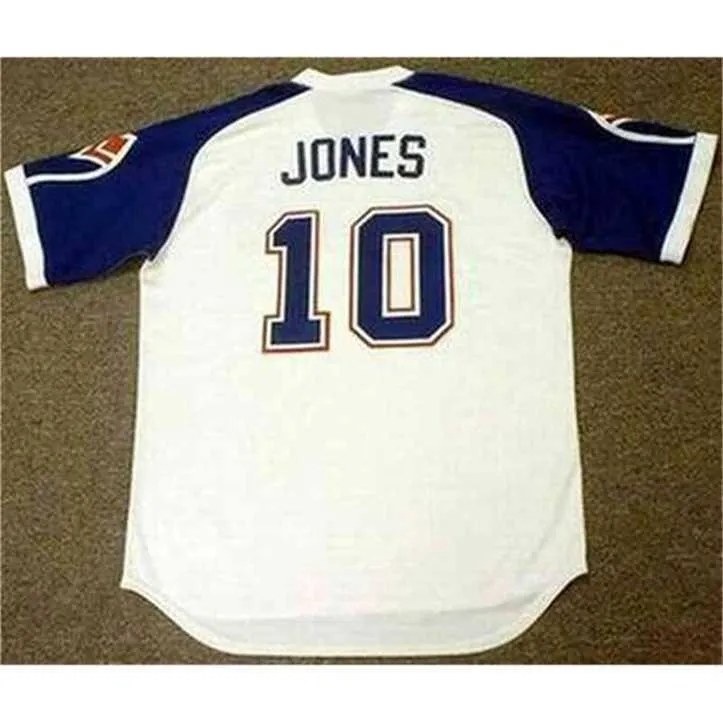 Proword C202 Custom 10 CHIPPER JONES Maglia da baseball di ritorno al passato degli anni '70 di Atlanta