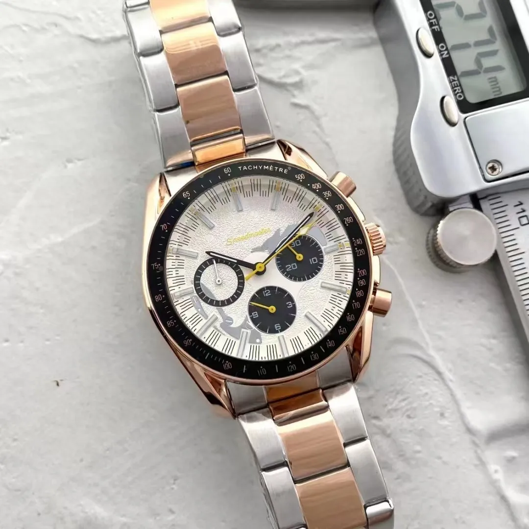 2022 Best selling men's luxury alloy steel band timing multi-function watch quartz watch formal wear