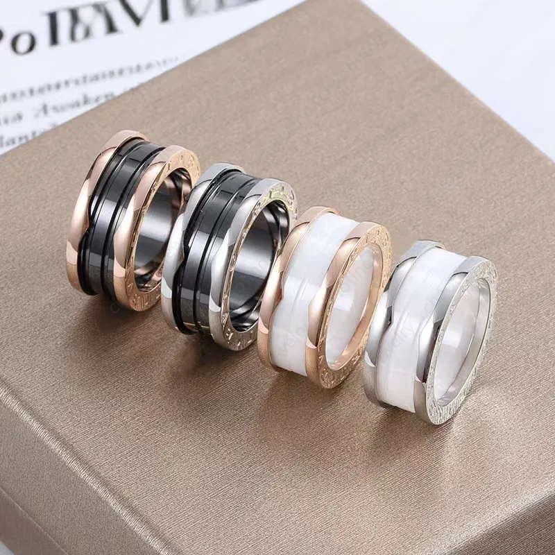 Band Rings Top Designer Rings B Double Band Love Ring Titanium Steel Jewelry 18K Gold Plated Men Women Par Rose Gold Silver Wedding Engagement Gift Size 6 7 8 9 1