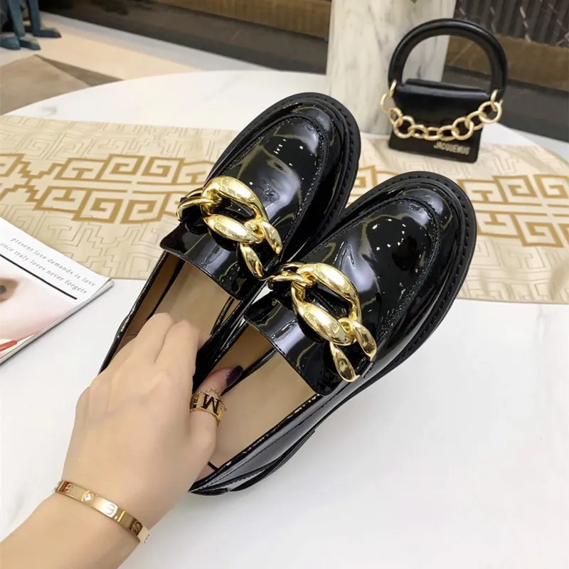 Fashion Shoes & Accessories Chain Flower Non-Slip Thick Bottom Sports Brand Designer Casual Women's Technical Black Leather Work Dancing Women's Installed train