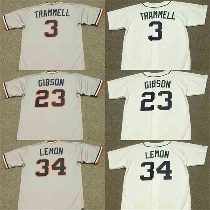 Proword C202 Detroit 3 ALAN TRAMMELL 23 KIRK G 34 CHET LEMON DAN PETRY Baseball-Trikot 1984