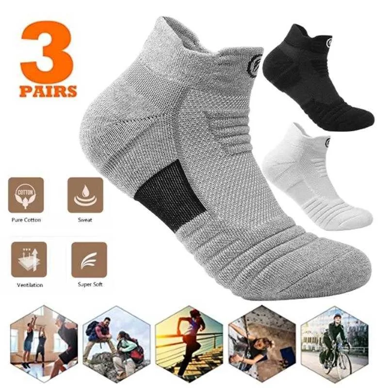 الجوارب الرياضية 3pairs/Lotmen Cycling Sock تعتمد على كرة السلة في الهواء الطلق حماية أقدام فتل الدراجة التي تدير كرة كرة القدم L221026