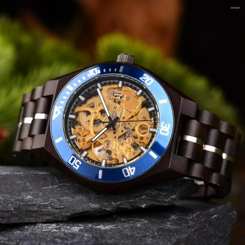 Wristwatches Mechanical Watch BOBO BIRD Wooden Men's Watches Luxury Clock Automatic Wristwatch Luminous Timepiece Custom Logo Box
