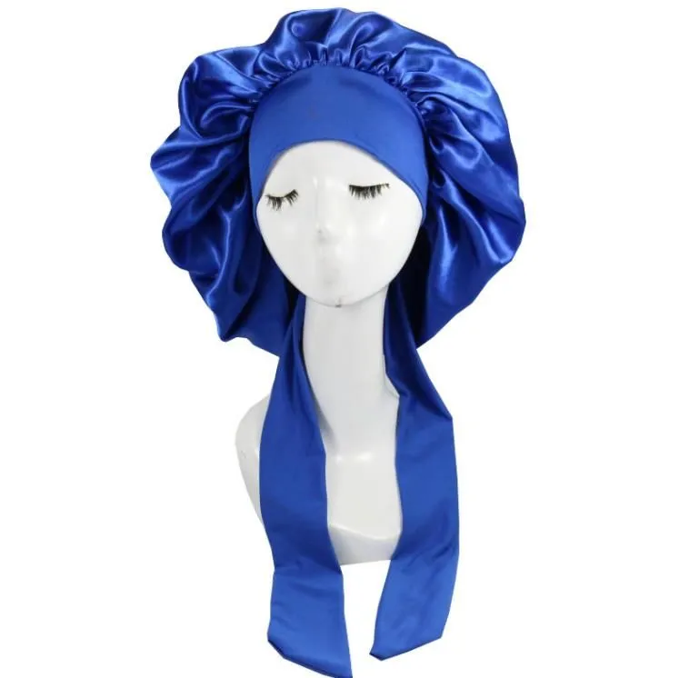 Women Satin Solid Sleeping Hat Night Sleep Cap Hair Care Bonnet Nightcap For Women-Men Unisex Cap-Bonnet De Nuit Shower Turban SN4916