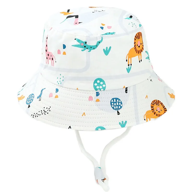 Cappelli da pescatore per bambini Cappello parasole Graffiti Cappello da sole Frutta Bacino per animali Ragazzo Ragazza Berretto Panama per bambini Decorare i cappucci