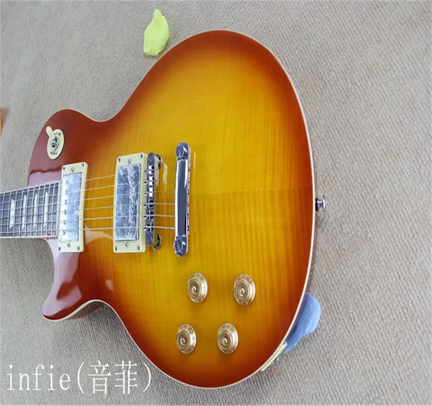 2022 Top Quality G Custom Shop Standard Jimmy Page Chinese Factory Electric Guitar Left Handed tillgänglig gitarr