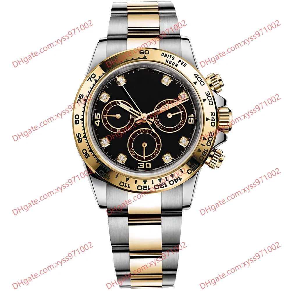 Montre masculine de haute qualit￩ 2813 Sports Automatics m￩caniques montres 116503 Wristwatch 40 mm Diamond Black Diamond Gold In coloved en acier en acier inoxydable montre 116508