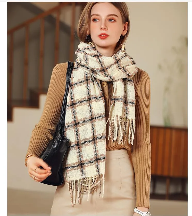 Scarves Autumn Winter Woman Wool Spinning Scarf Ladies Shawl - Main Image